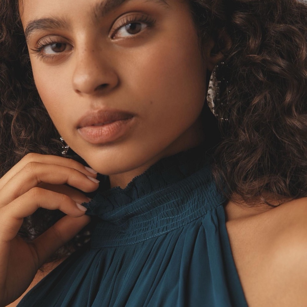 NWT Anthropologie Dark Turquoise Halter Tank Medium - Picture 2 of 5